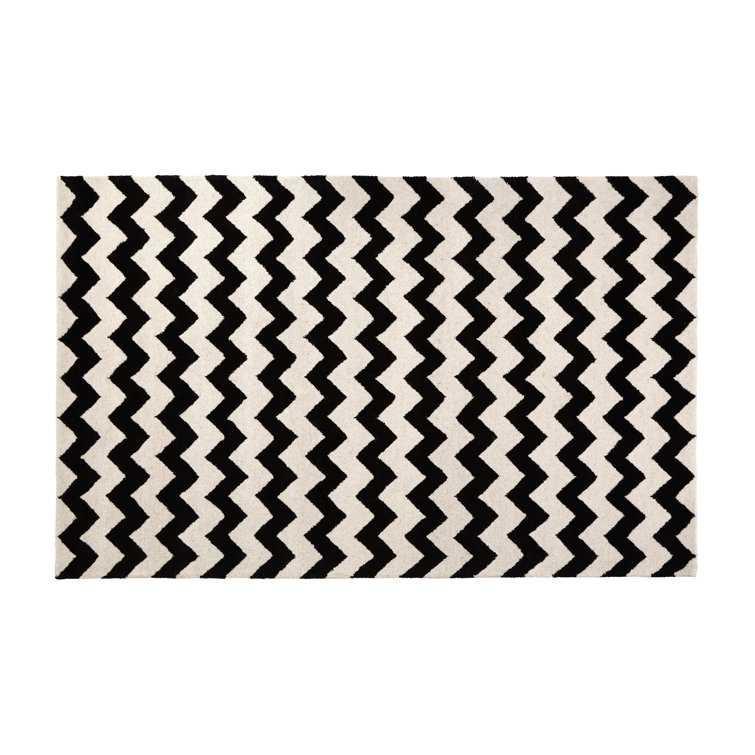 Ebern Designs Glasco Hand Tufted Black/White Rug Wayfair.co.uk